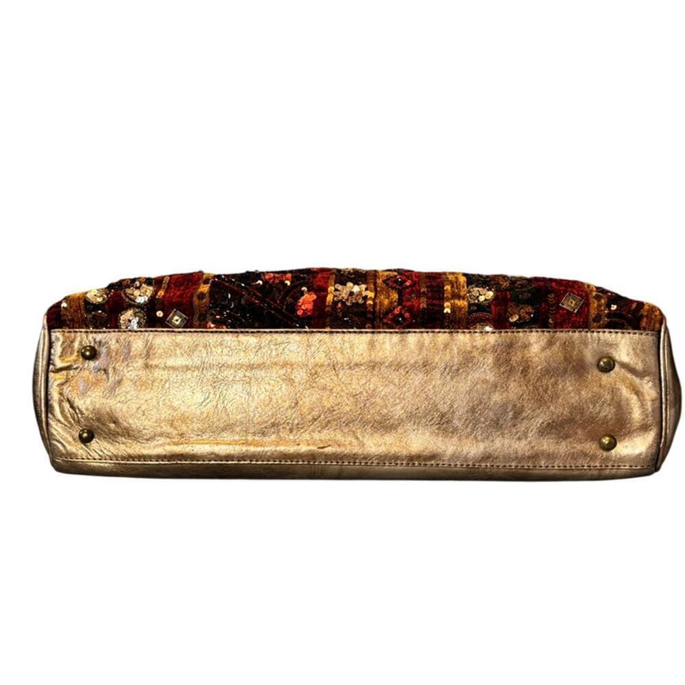Andaloussi Gold Purse Sequins Large Vintage - Picture 5 of 15